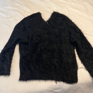Black boutique furry sweater size L/XL
